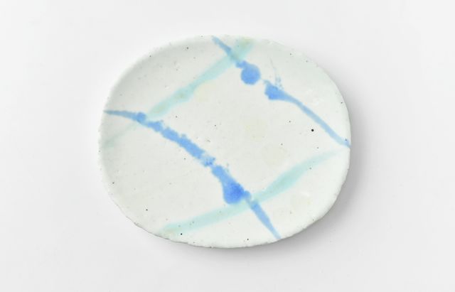 陶芸作家・鈴木重孝 織部縞楕円皿 長径20.5m 陶芸作家・鈴木重孝 織部縞楕円皿 長径20.5m - メルカリ