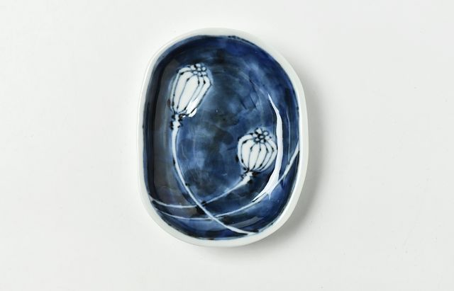 須谷窯 芥子果文豆皿【H】