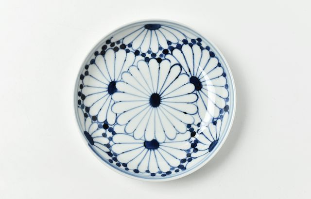 須谷窯 菊文5寸皿【H】