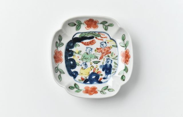 楽天市場】堀畑蘭 隅入豆皿 色絵唐子とちょうちょう / 九谷焼