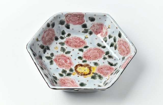 川合孝知 7 獅子牡丹六角鉢 ｜ 暮らしのうつわ花田 和食器 通販