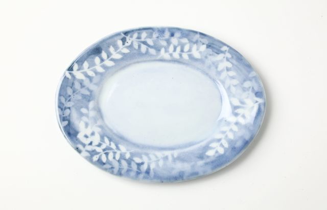 新城文香 14　オーバルリム皿「botanical」S