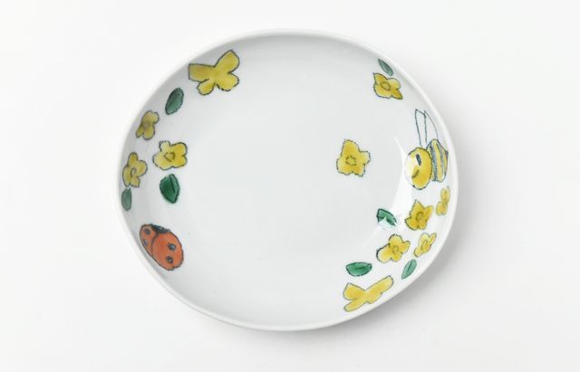 ほたる窯 色絵草花文木瓜皿 ｜ 暮らしのうつわ花田 和食器 通販