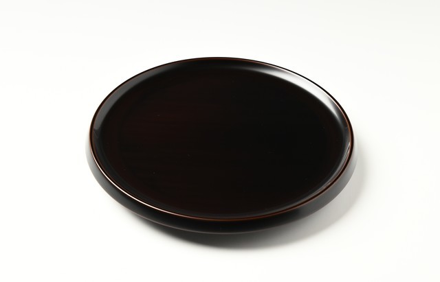 岩舘隆（浄法寺） 高台6寸皿（溜） ｜ 暮らしのうつわ花田 和