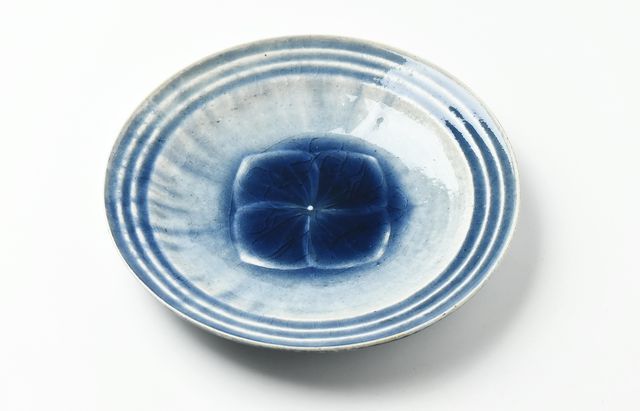 天藍釉菊口皿 雪ノ浦裕一 6 藍釉紫陽花文皿 ｜ 暮らしのうつわ花田 和食器 通販