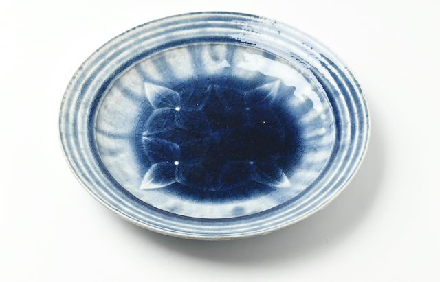雪ノ浦裕一 3 藍釉紫陽花文大皿 ｜ 暮らしのうつわ花田 和食器 通販