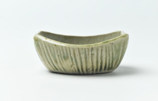 D-4 【作家物・一点物】手びねり 陶器 大鉢 緑釉 歪み鉢 菓子鉢 盛込鉢 東福寺水均釉窯変楕円鉢 | 盆栽、盆栽書籍、盆栽鉢の通販│近代出版
