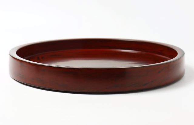 玉山保男 17B 朱漆研出し銅鑼鉢（尺2寸） 栃 ｜ 暮らしのうつわ花田 和