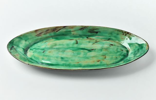 織部大皿 中尾万作 92B 九谷織部楕円皿（大） ｜ 暮らしのうつわ花田 和食器 通販