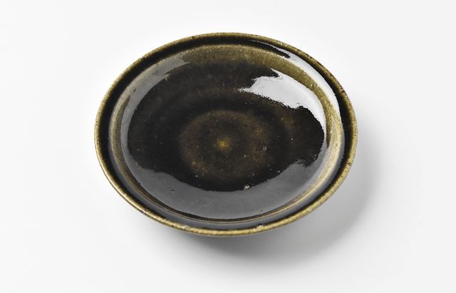 RT 134899　余宮隆　飴釉オーバルリム中皿ドット RT 134899 余宮隆 飴釉オーバルリム中皿ドット RT 134899 余宮