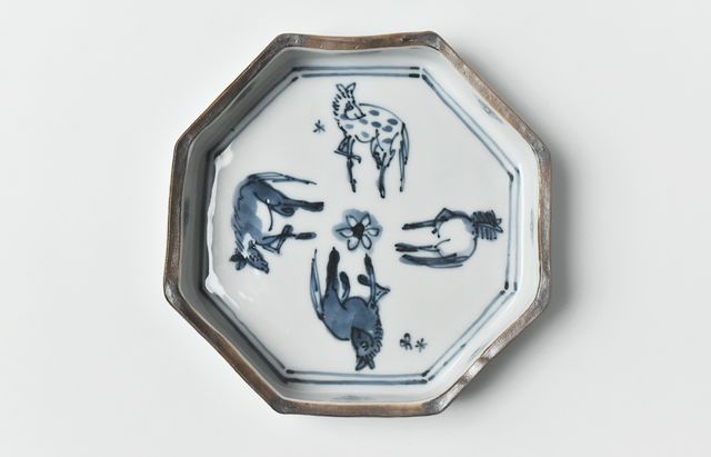 浦陽子 5A 染付絵替わり八角皿 馬 ｜ 暮らしのうつわ花田 和食器