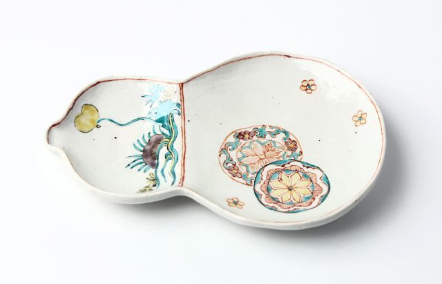 松浦ナオコ 1 色絵丸紋瓢皿 ｜ 暮らしのうつわ花田 和食器 通販