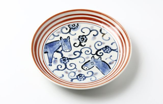 松浦ナオコ 2B 馬の染付6.5寸皿 ｜ 暮らしのうつわ花田 和食器 通販