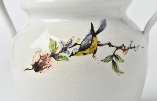 松本郁美 14A 貫入灰釉建水（花鳥） ｜ 暮らしのうつわ花田 和食器 通販