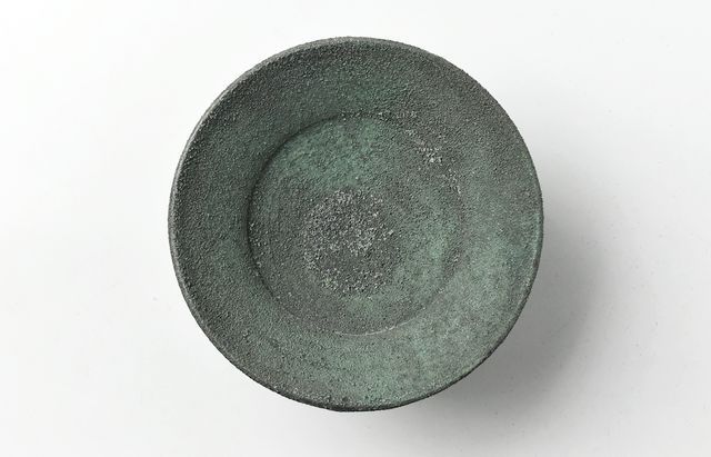 野口悦士 287 緑青ステム皿 ｜ 暮らしのうつわ花田 和食器 通販