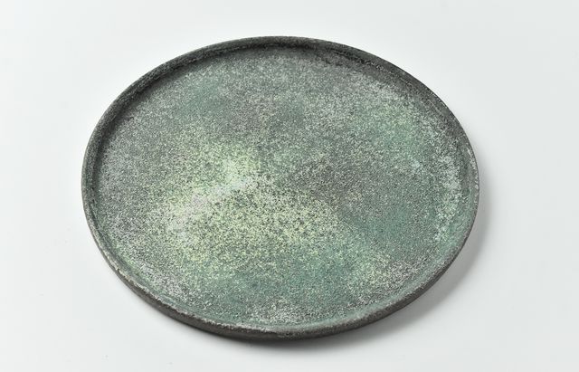 野口悦士 241 緑青 6寸平皿 ｜ 暮らしのうつわ花田 和食器 通販