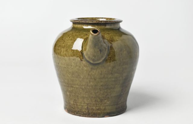 日高伸治 1E ティーポットLアメ緑釉 ｜ 暮らしのうつわ花田 和食器 通販