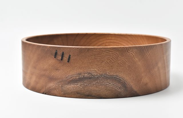 布張漆　長皿　盛り鉢　花台　作家　職人　一点物　　変形 ふじい製作所 88 切立 欅 282/82 繕い ｜ 暮らしのうつわ花田 和