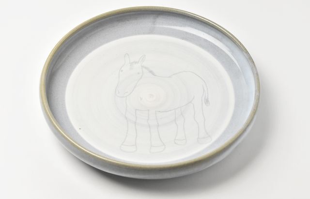 松本優樹 5 もみ灰釉尺皿（絵） ｜ 暮らしのうつわ花田 和食器 通販