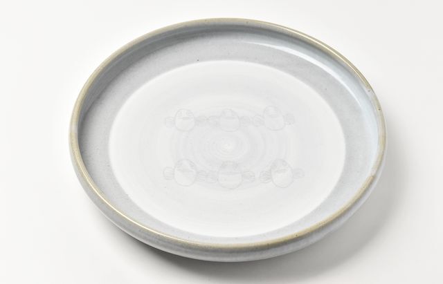 松本郁美　灰釉掻き落とし7寸皿 松本郁美 灰釉掻き落とし7寸皿 松本優樹 6 もみ灰釉尺