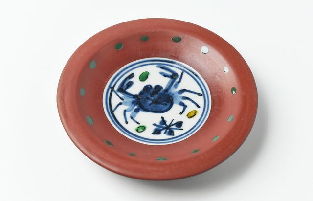 廣野俊彦 26 染付蟹渕赤塗小皿 ｜ 暮らしのうつわ花田 和食器 通販