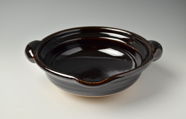 伊賀焼土楽 口付黒鍋 9寸｜和食器 通販 暮らしのうつわ 花田 