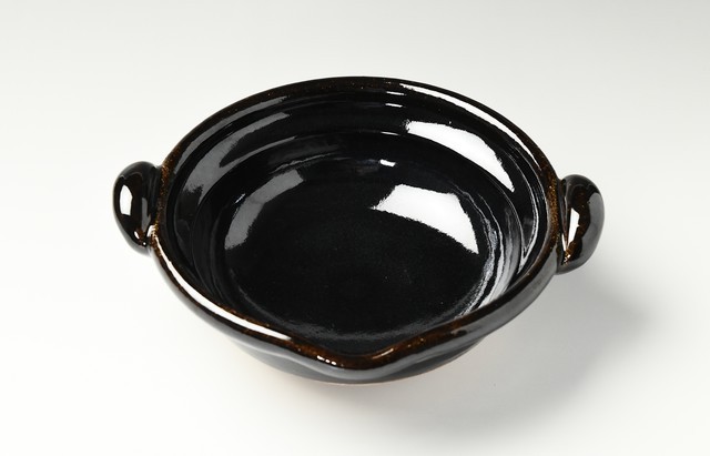 伊賀焼土楽 口付黒鍋7寸 ｜ 暮らしのうつわ花田 和食器 通販