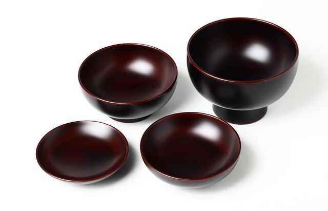 浄法寺 四ツ椀（溜）国産漆 ｜ 暮らしのうつわ花田 和食器 通販