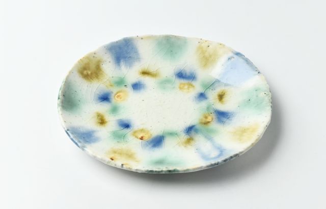 鈴木重孝 12 三彩流し釉楕円小皿 ｜ 暮らしのうつわ花田 和食器 通販