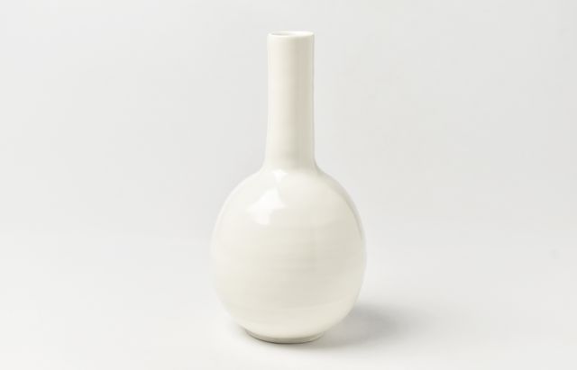 鈴木重孝 黄白磁鶴首一輪差し ｜ 暮らしのうつわ花田 和食器 通販