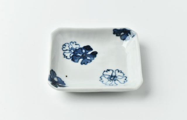 正木春蔵　染付タンパン呉須蟹文 4.5寸皿 正木春蔵 染付タンパン呉須蟹文 4.5寸皿