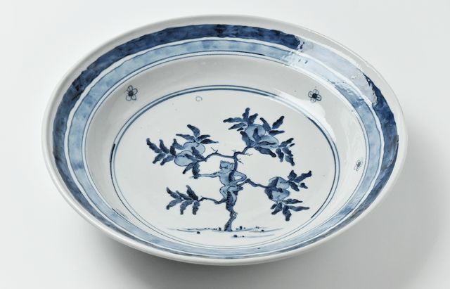 北野敏一（犀ノ音窯） 桃取り猿図大皿 ｜ 暮らしのうつわ花田 和食器 通販