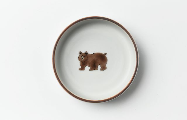堀畑蘭 51B 2.5寸豆皿 色絵どんぐりとくま ｜ 暮らしのうつわ花田 和