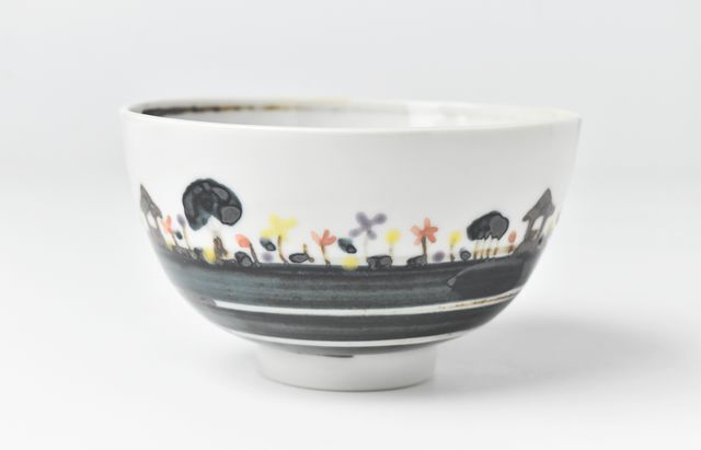 徳永遊心 色絵家並み 飯碗（丸） ｜ 暮らしのうつわ花田 和食器 通販