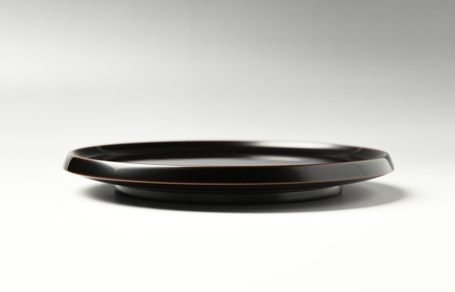 岩舘正二/隆　浄法寺塗高台八寸盛皿 岩舘正二/隆 浄法寺塗高台八寸盛皿