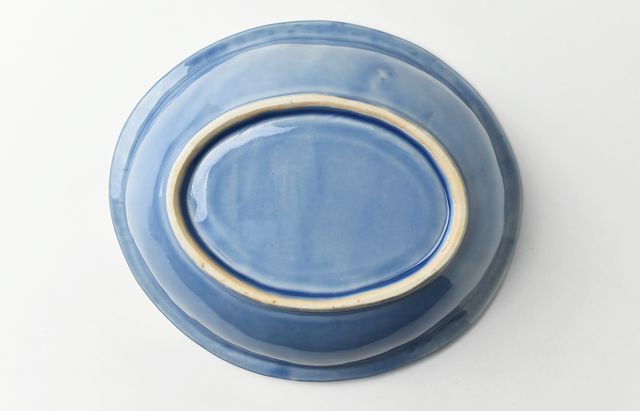 糸巻き　青べり　中鉢 海野裕 29 うすルリ楕円鉢 ｜ 暮らしのうつわ花田 和食器 通販