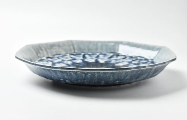 雪ノ浦裕一 2 藍釉紫陽花文八角大皿 ｜ 暮らしのうつわ花田 和食器 通販