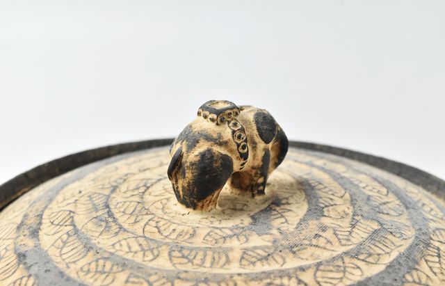 雪ノ浦裕一 46 漆黒印花象蓋物 ｜ 暮らしのうつわ花田 和食器 通販