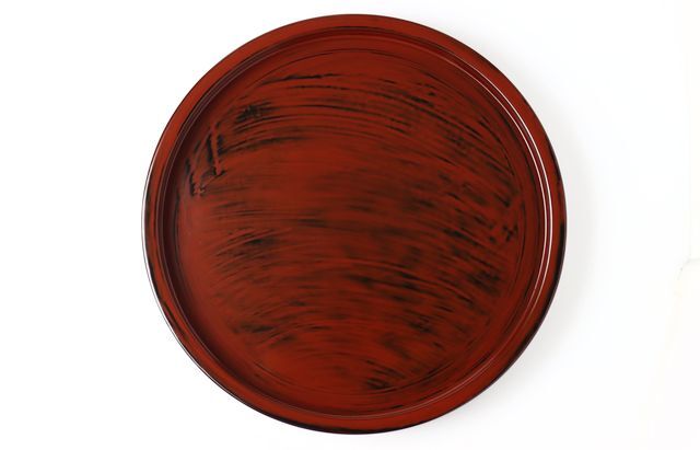 玉山保男 17B 朱漆研出し銅鑼鉢（尺2寸） 栃 ｜ 暮らしのうつわ花田 和