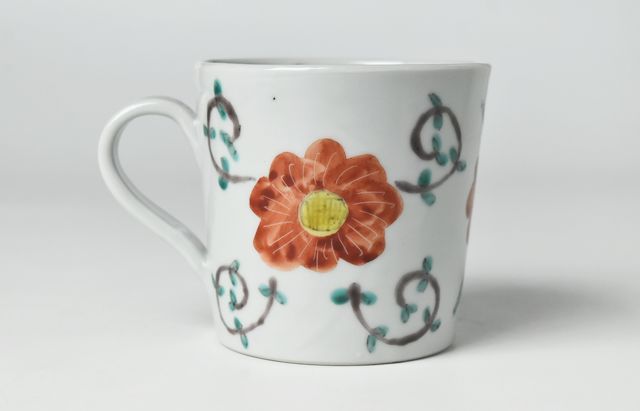 重田 良古 色絵花柄マグカップA ｜ 暮らしのうつわ花田 和食器 通販