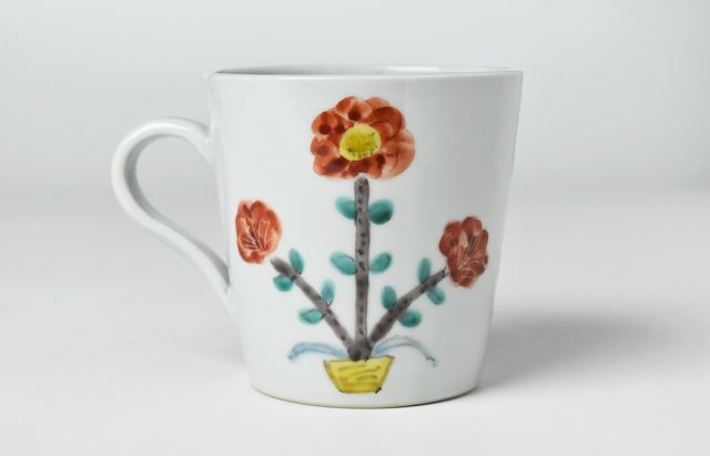 重田 良古 色絵花柄マグカップB ｜ 暮らしのうつわ花田 和食器 通販