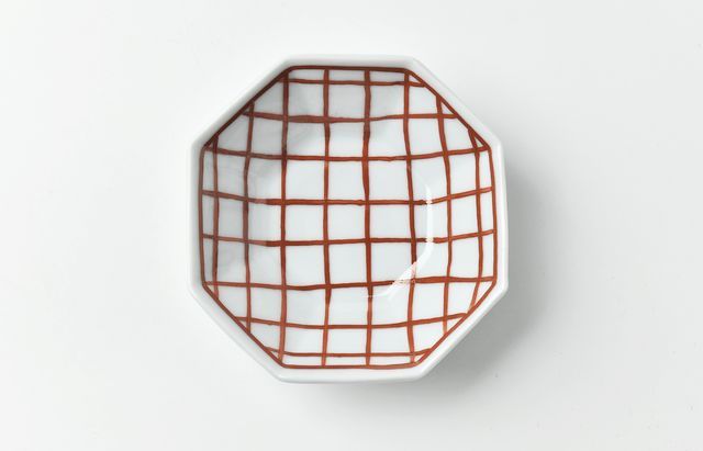 日下華子 朱格子八角小鉢 ｜ 暮らしのうつわ花田 和食器 通販