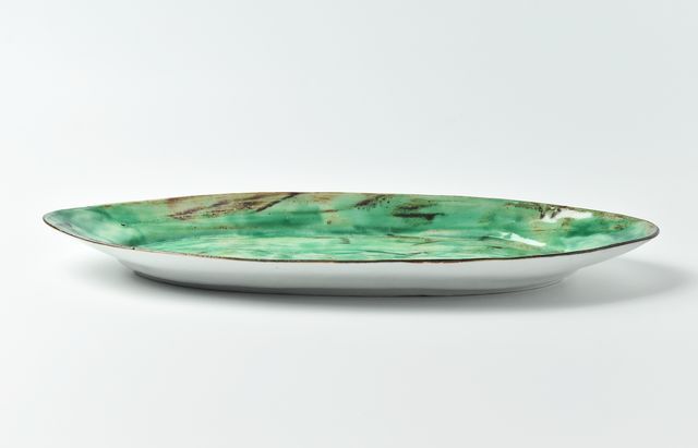 中尾万作 92B 九谷織部楕円皿（大） ｜ 暮らしのうつわ花田 和食器 通販