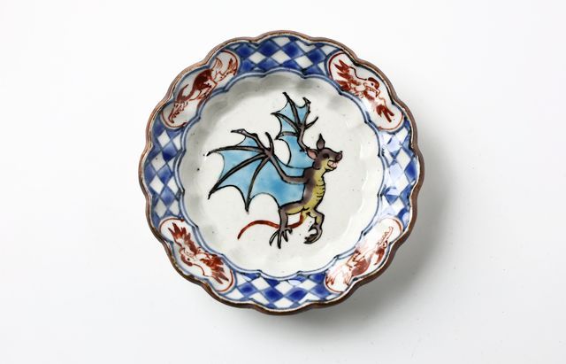 松浦コータロー 2 色絵飛翔生物輪花リム小皿（5客組） ｜ 暮らしの