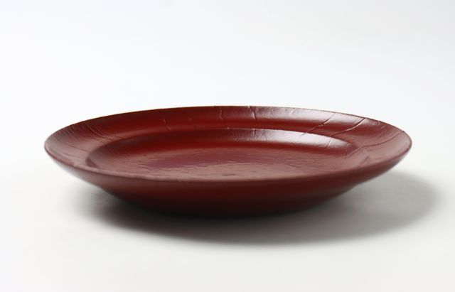 佐々木暢子 5.3寸平皿 本朱 和紙貼 栃 ｜ 暮らしのうつわ花田 和食器 通販