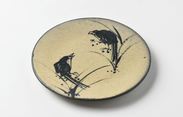 矢島操 11D 灰釉墨絵皿 ｜ 暮らしのうつわ花田 和食器 通販