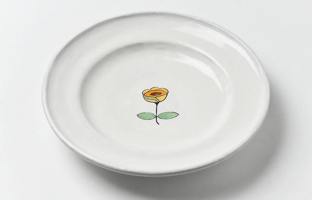 安部太一 8E 白釉色絵リム皿大【202605】 ｜ 暮らしのうつわ花田 和