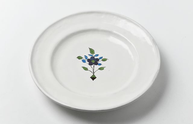 安部太一 23C 白釉色絵リム皿大（高台なし）【202605】 ｜ 暮らしの