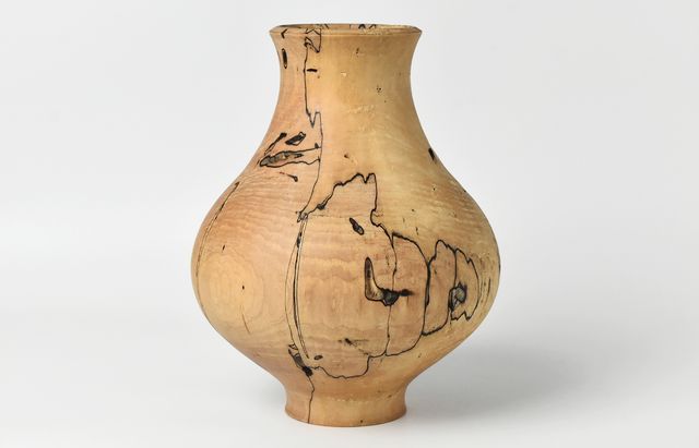 iiDA Woodturning 5 アースFin 花器オブジェ カエデ（スポルテッド