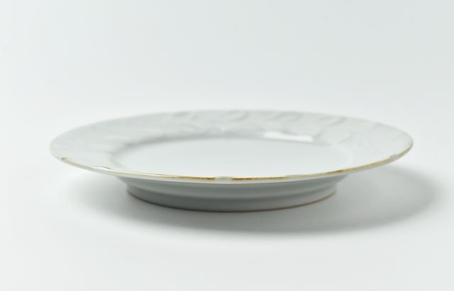 小林巧征 5寸リム皿白磁双葉 ｜ 暮らしのうつわ花田 和食器 通販
